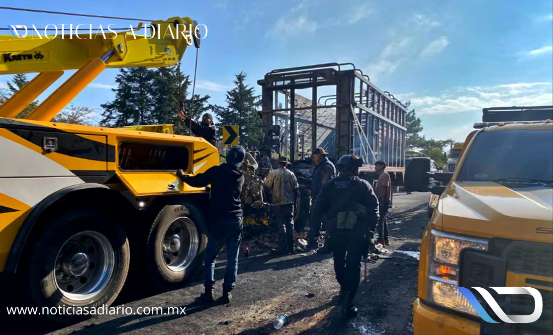 Fuerzas federales se enfrentan con grupo armado en Michoacán; bloquean carreteras con vehículos incendiados